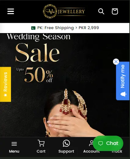 Nayab Jewellery mobile website project by TRYFYRO