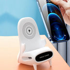 Fast wireless charging dock for iPhone and Android with modern stand design