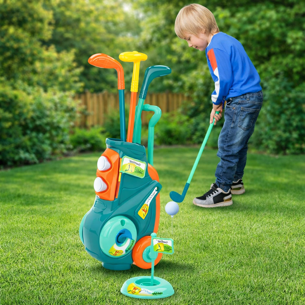 Kids Golf Set with Rolling Bag Kingsport Luxury Mini Golf Toy Set