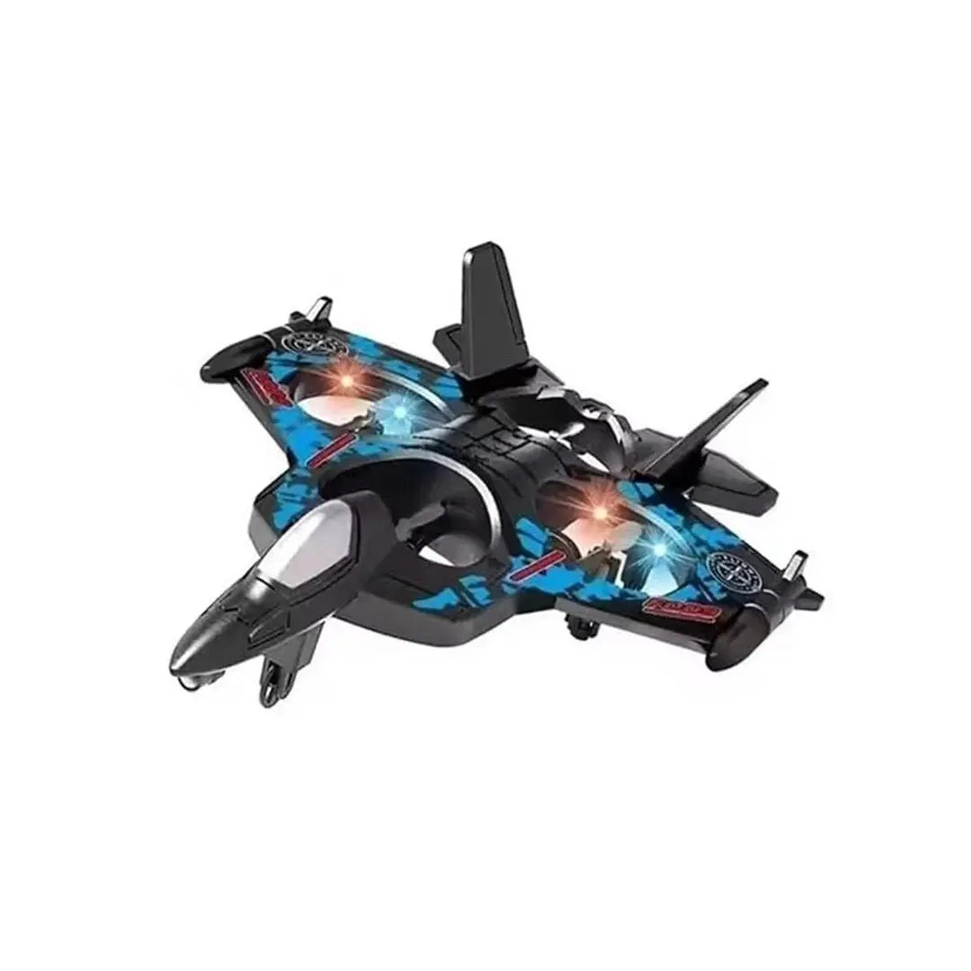 High speed RC fighter jet with bright LED lights for outdoor fun