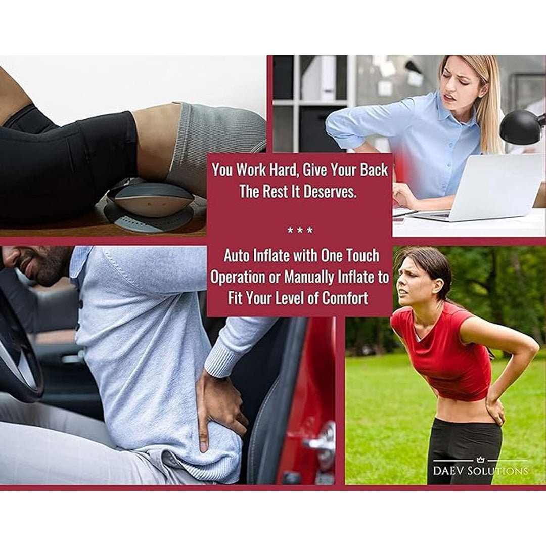 Electric Lumbar Massager Smart Back Pain Relief Machine Air Pressure & Vibration Modes