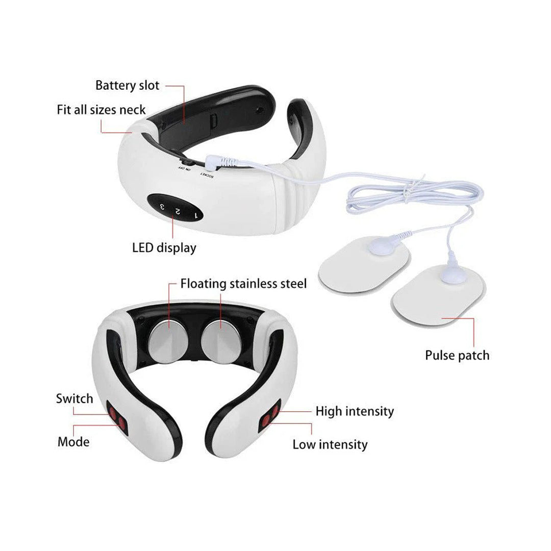 Electric Pulse Neck Massager EMS TENS Cervical Pain Relief Massager