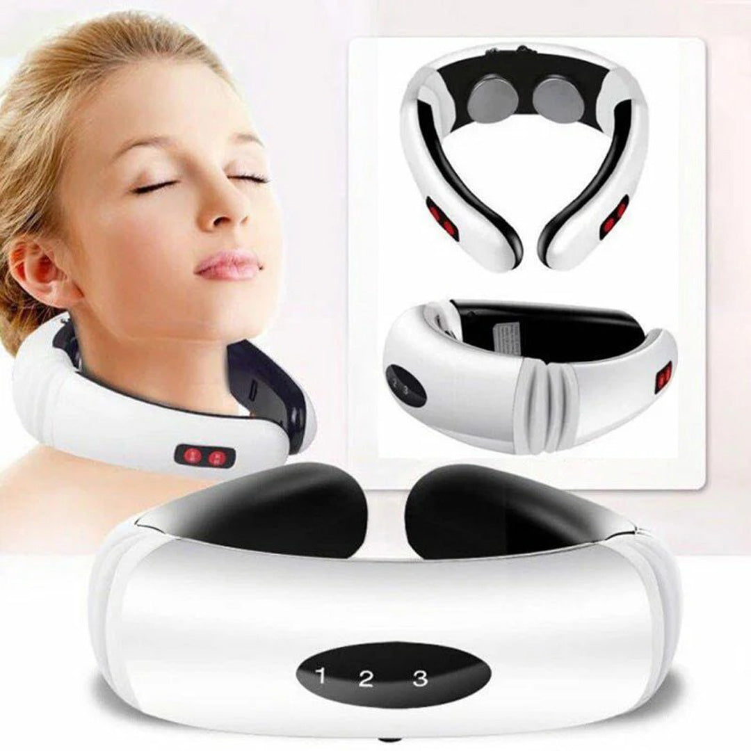Electric Pulse Neck Massager EMS TENS Cervical Pain Relief Massager