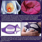 Multicolor electronic breast massager bra designed with magnetic field technology for chest firming and lifting.