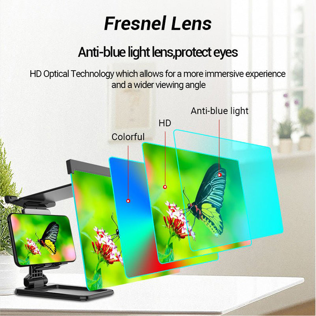 Mobile Phone Screen Magnifier 3D HD Foldable Screen Stand (Universal)