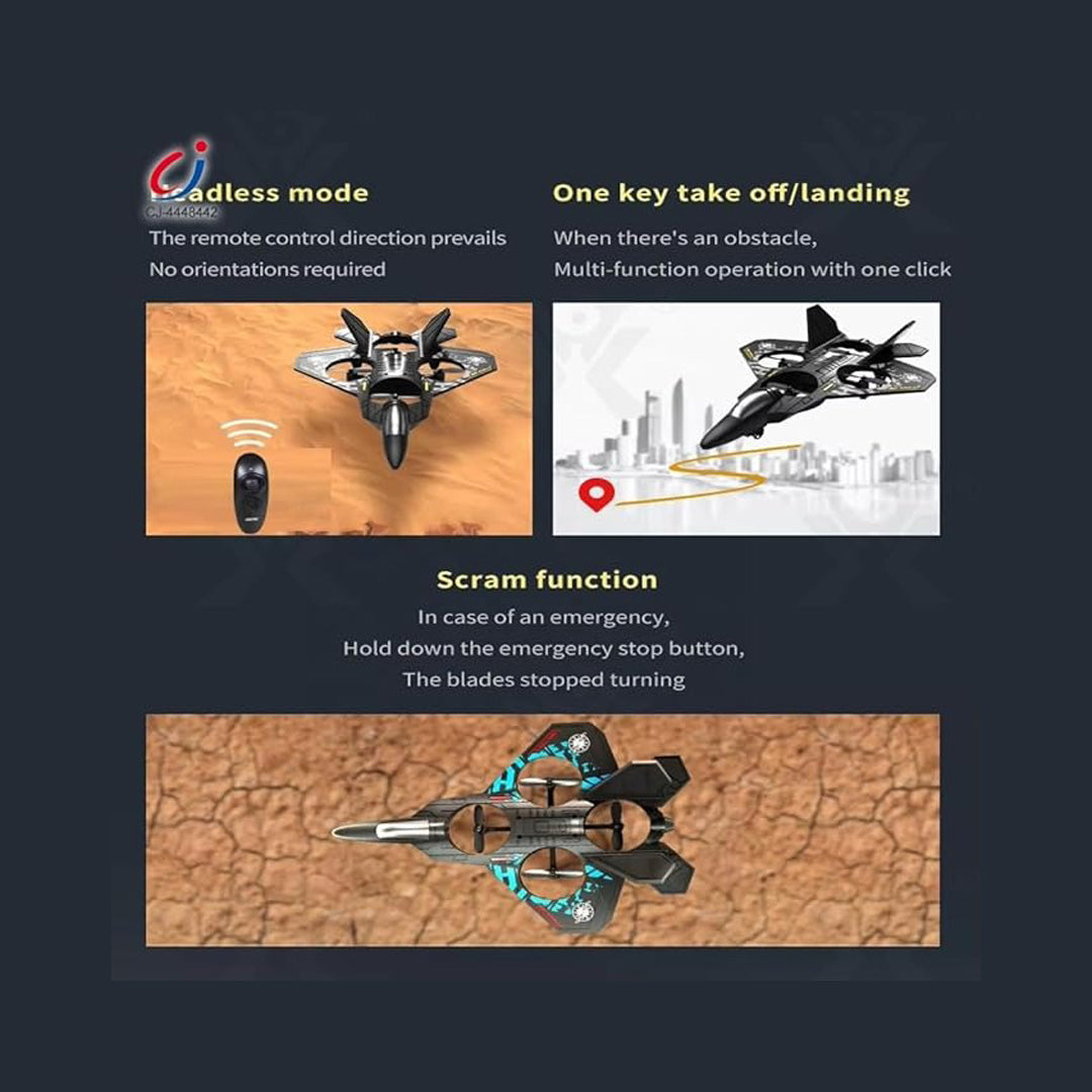 Fighter Super RC Jet 2.4GHz 4-Axis Remote Control Drone with LED Lights