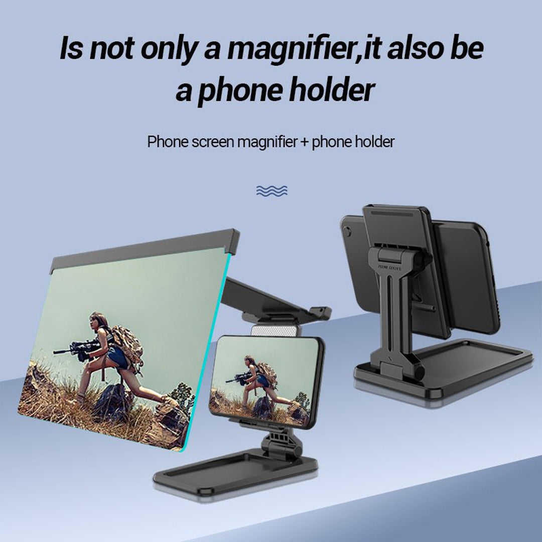 Mobile Phone Screen Magnifier 3D HD Foldable Screen Stand (Universal)
