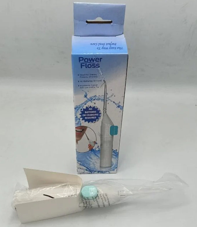 Cordless Manual Water Flosser Portable Air-Powered Dental Toothpick for Deep Cleaning