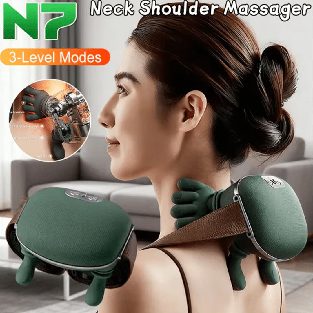 Shoulder & Neck Massager Portable Electric Kneading Massager for Pain Relief