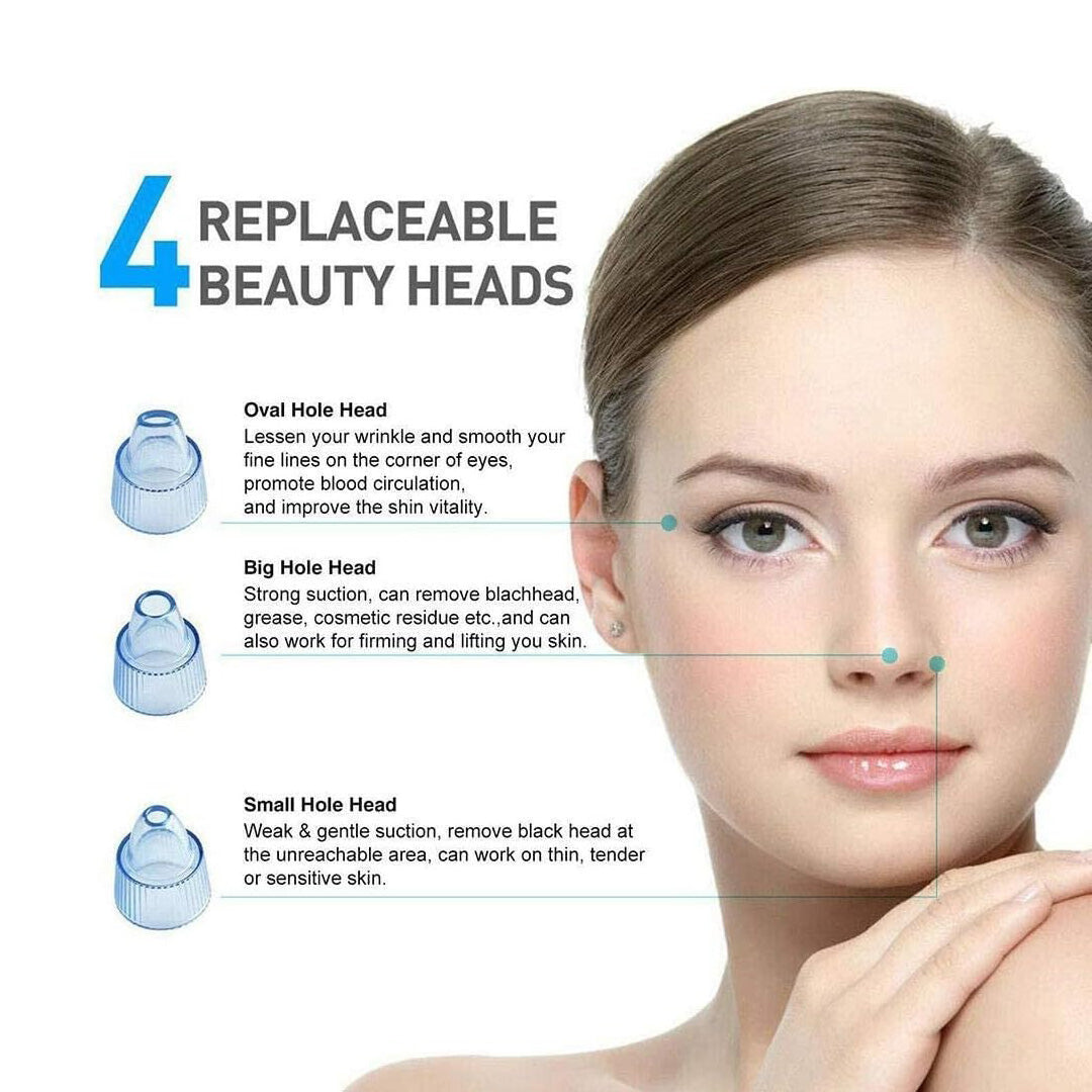 Blackhead Remover Pore Vacuum Electric Facial Cleaner with 5 Suction Levels