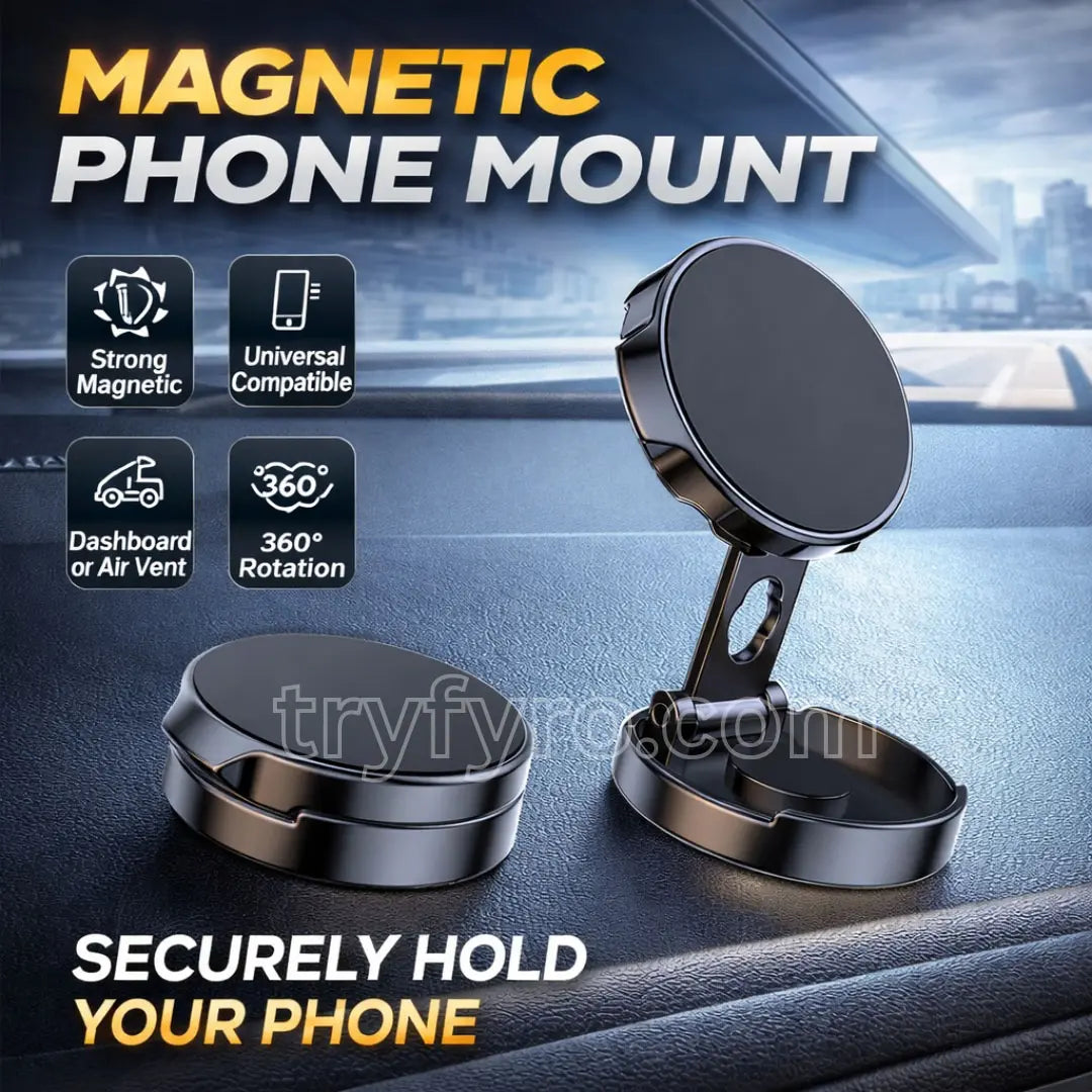Magnetic suction folding phone holder universal car mount for dashboard use