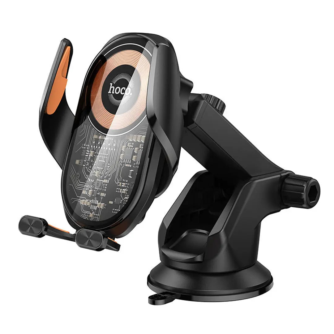 Auto clamp wireless charging holder for safe hands free driving and fast phone charging