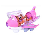 Interactive pink aircraft toy with sound and light effects for kids