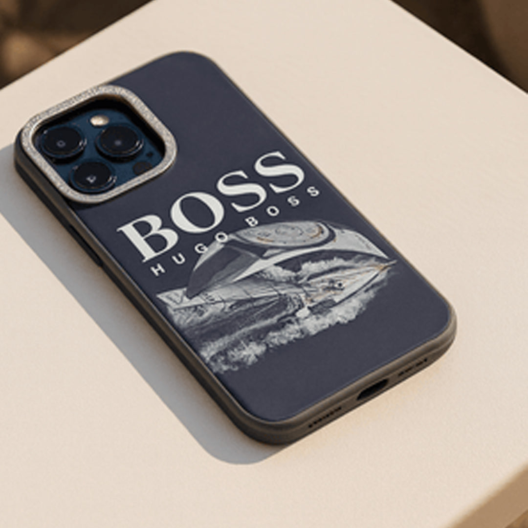 Hugo Boss Style Luxury iPhone Case with Yacht Design Slim Shockproof Designer