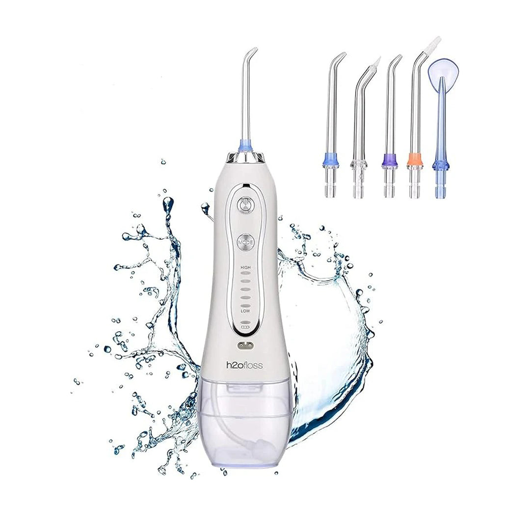 H2O Oral Irrigator Water Flosser Powerful Dental Cleaner with Adjustable Pressure & Multiple Tips