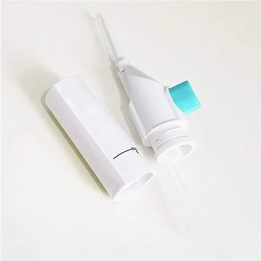 Cordless Manual Water Flosser Portable Air-Powered Dental Toothpick for Deep Cleaning