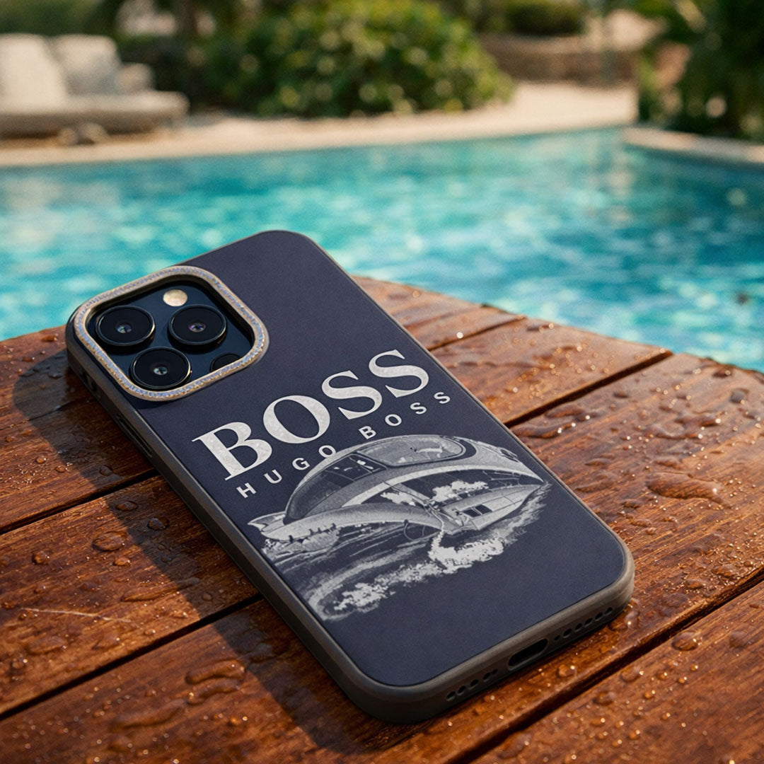 Hugo Boss Style Luxury iPhone Case with Yacht Design Slim Shockproof Designer