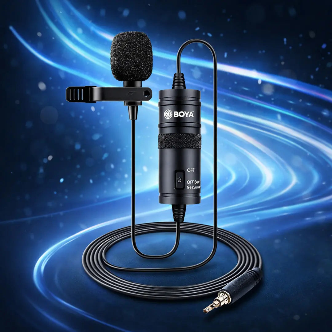 BOYA lavalier microphone clip-on professional mic for crystal clear audio recording