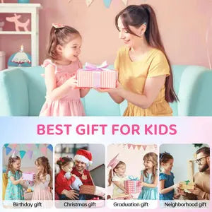Interactive karaoke microphone for kids with simple controls and music modes