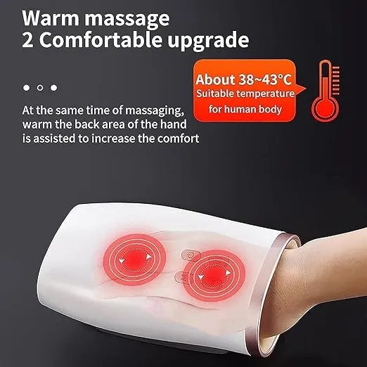 Hand massage machine with gentle kneading and compression for tired aching hands and wrists
