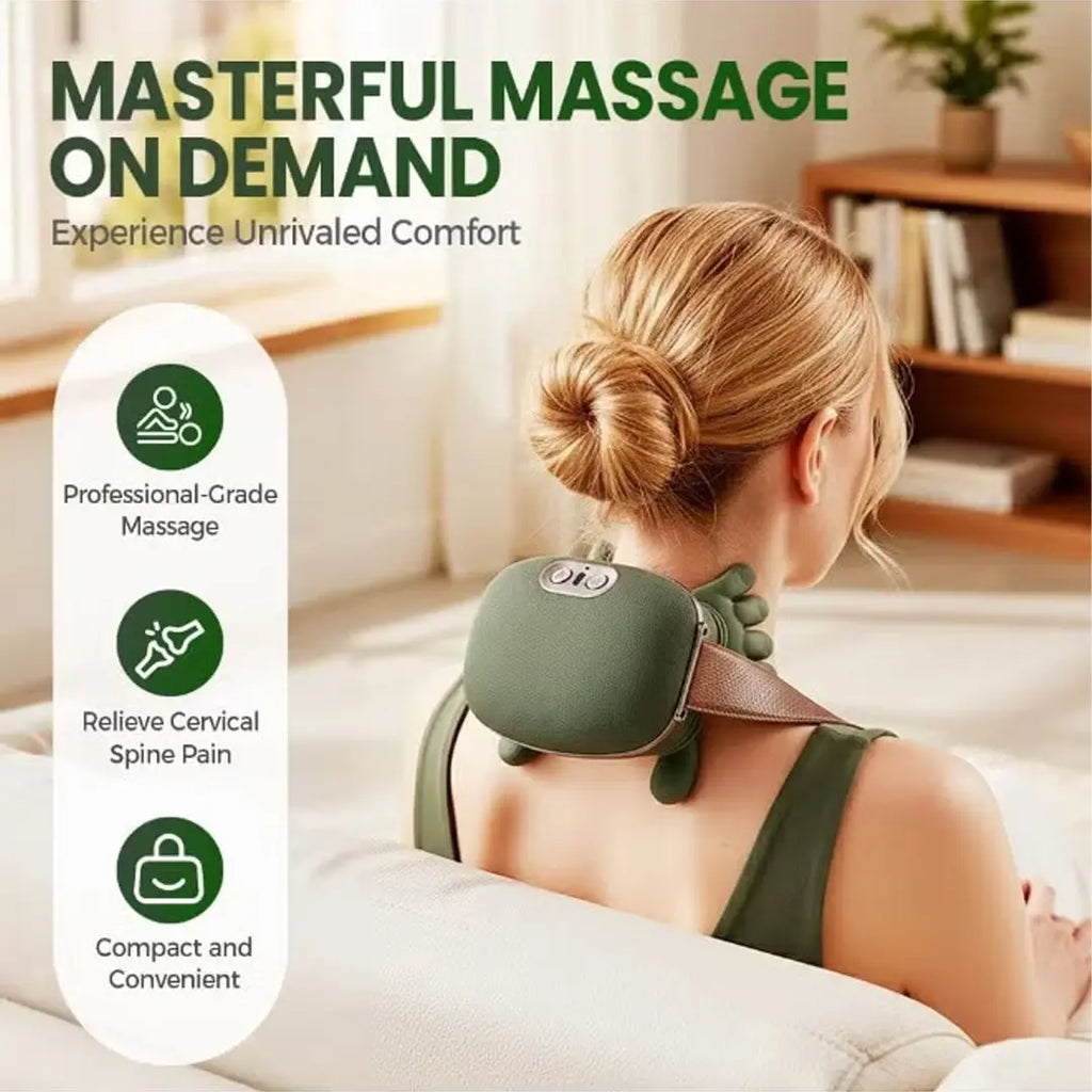 Deep tissue kneading device for neck pain relief and muscle recovery