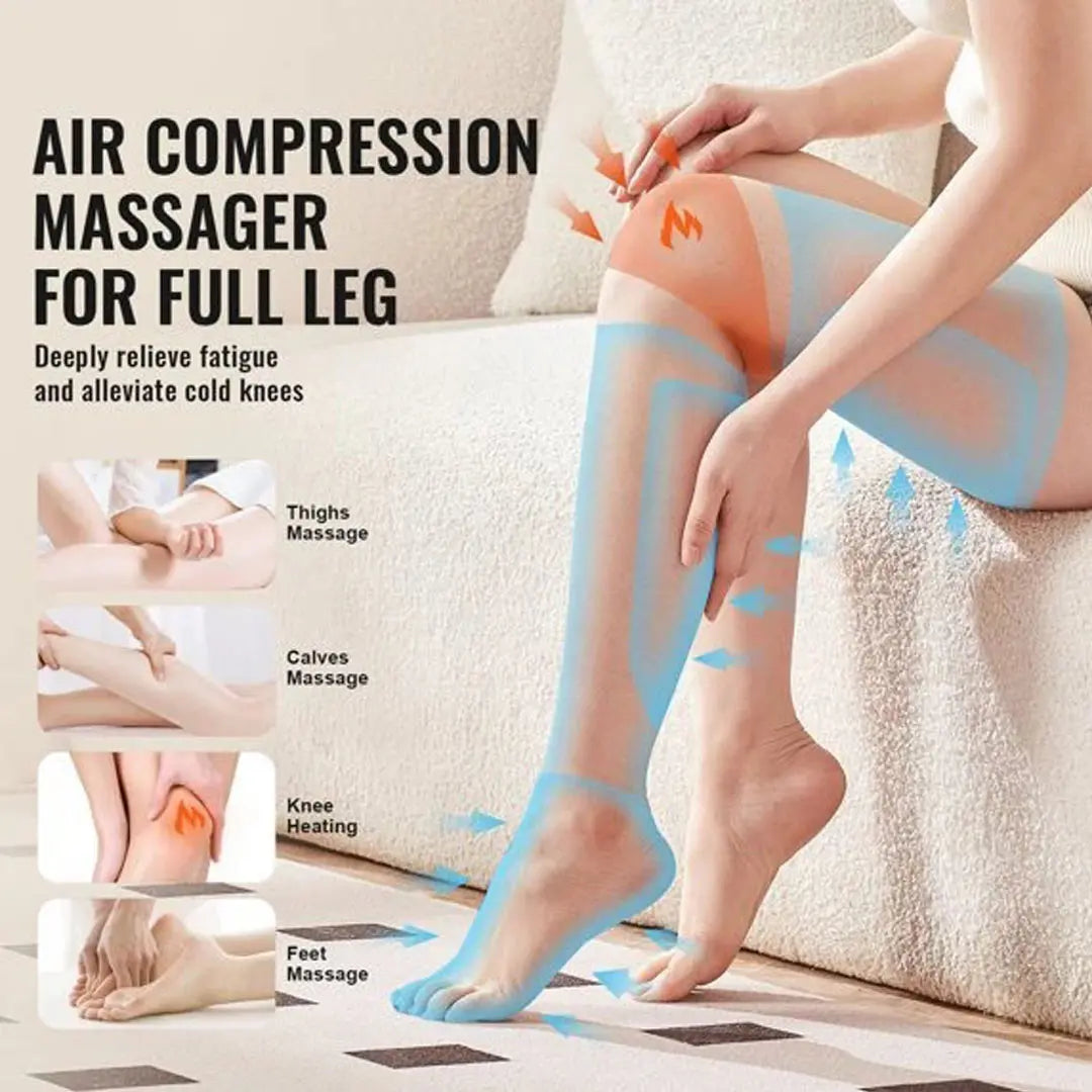 Electric leg massager device for blood circulation muscle recovery and relaxation