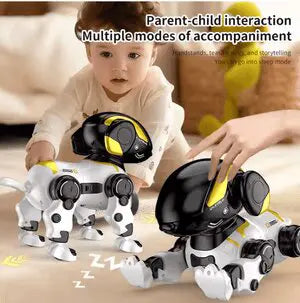 Electric robot pet dog with responsive voice control and movement functions