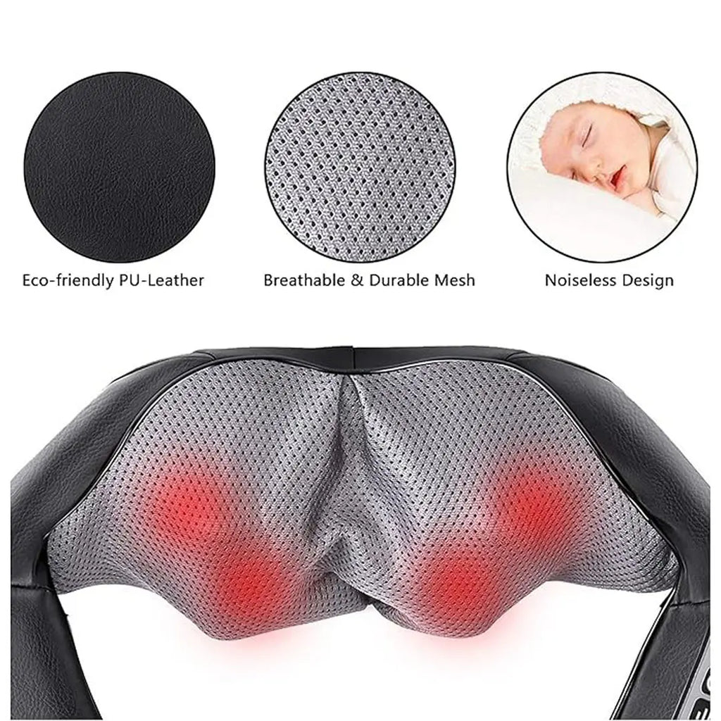 Smart electric neck massager with heat therapy for stress relief