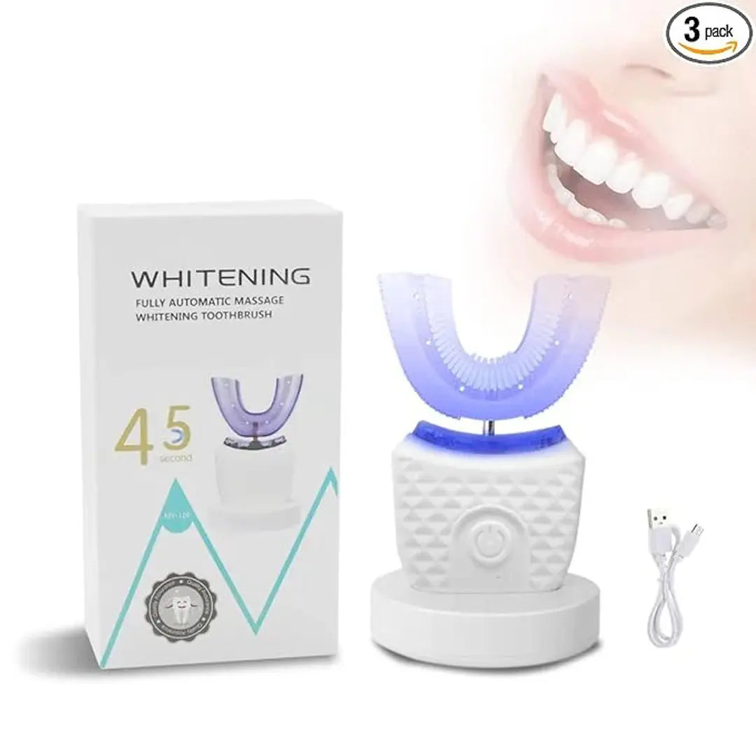 Hands free whitening toothbrush for daily oral hygiene and comfort