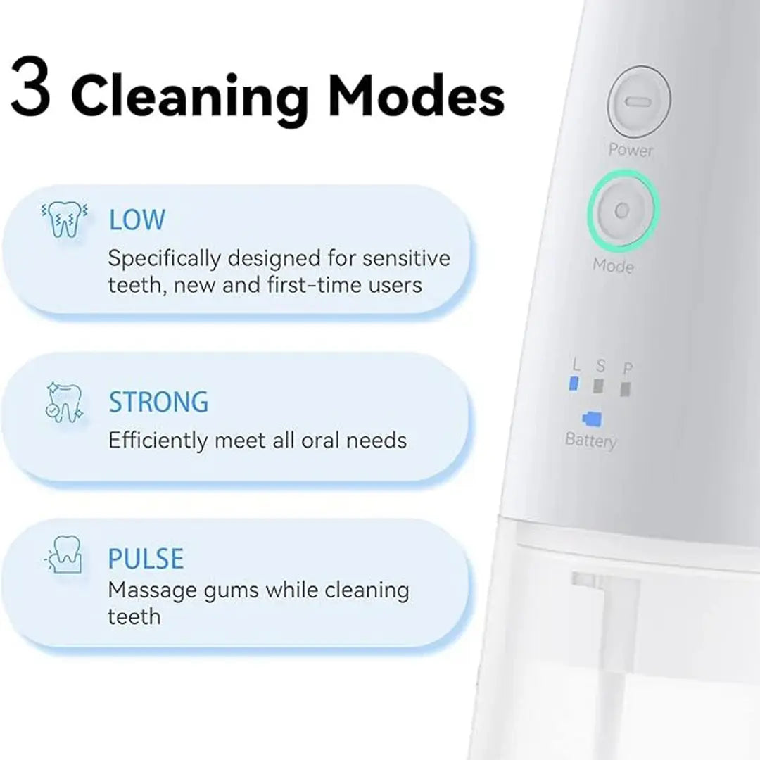 Deep cleaning water flosser with adjustable nozzle for complete oral care