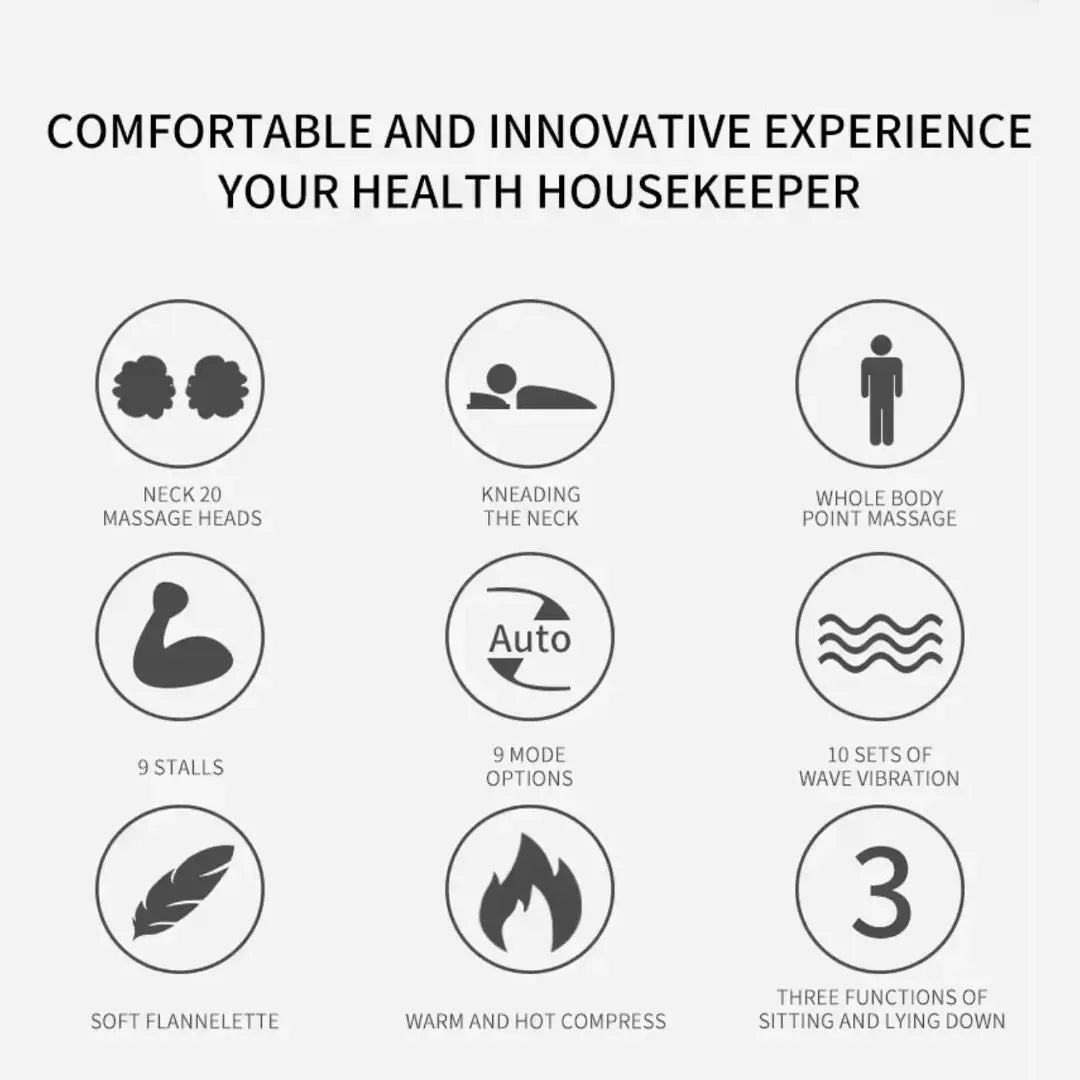 Travel friendly foldable massage cushion for home office and car seating