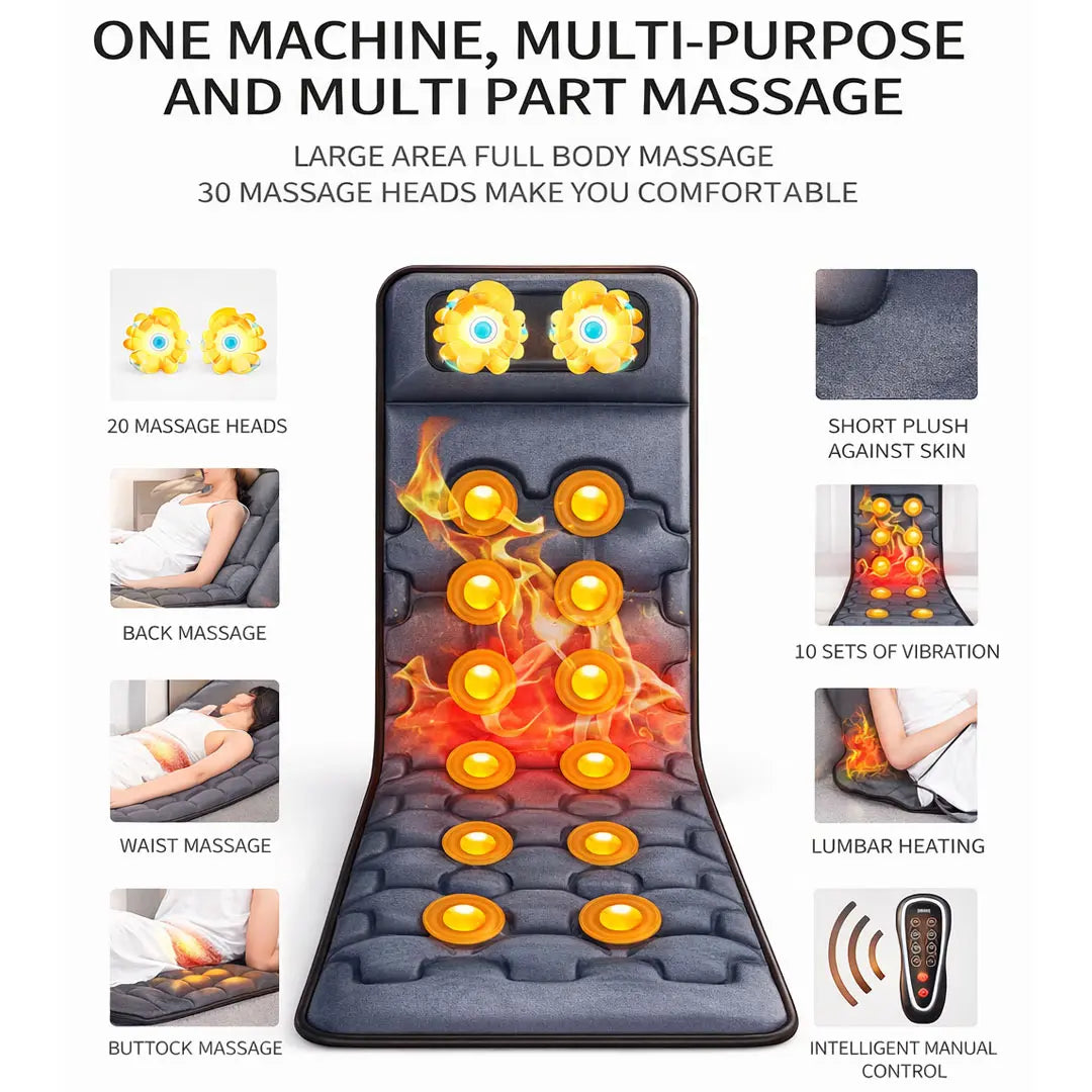 Foldable acupressure massage cushion for back support and seat relaxation