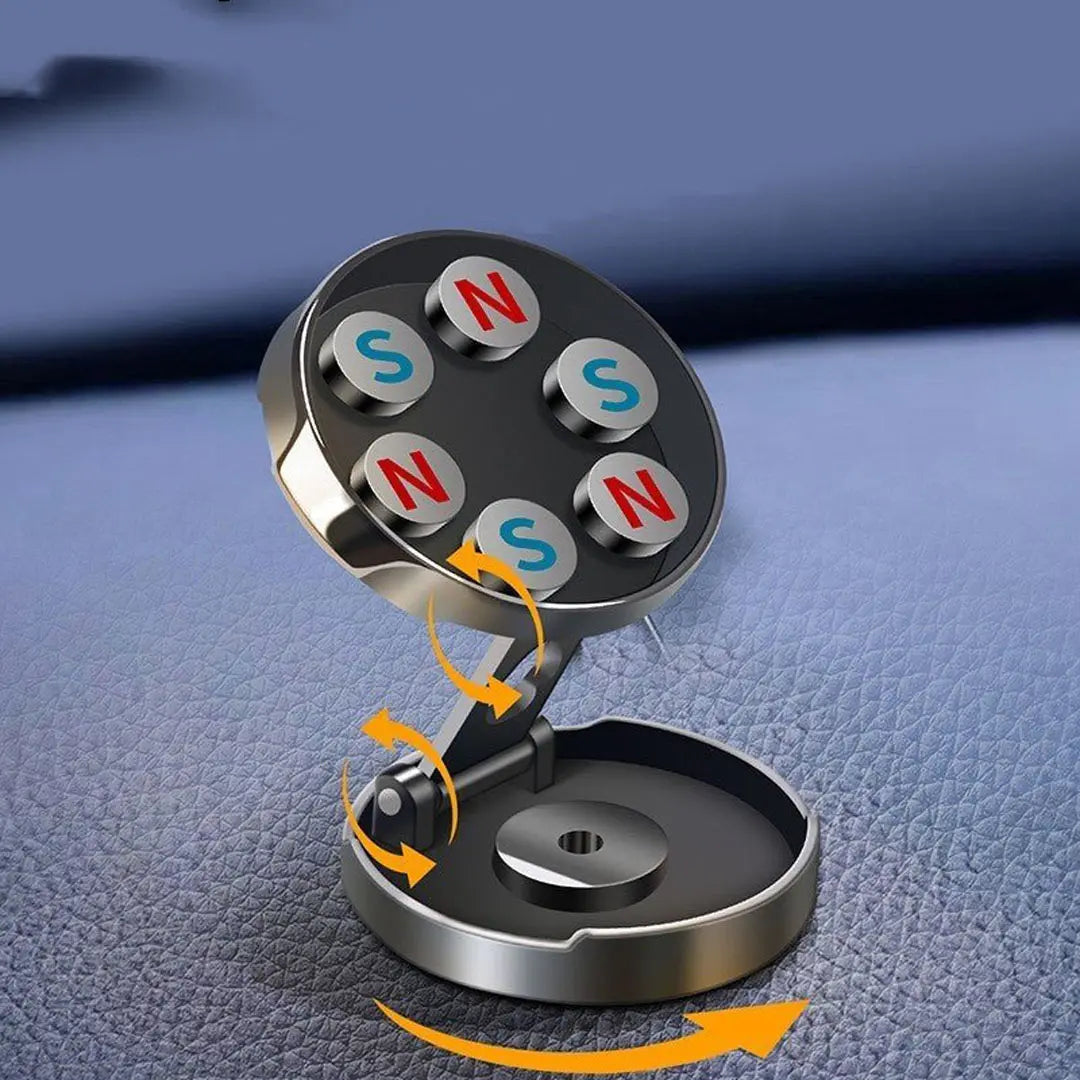 Adjustable magnetic car phone mount for secure hands free phone support