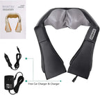 Neck kneading massager with heat for soothing shoulder and neck pain relief