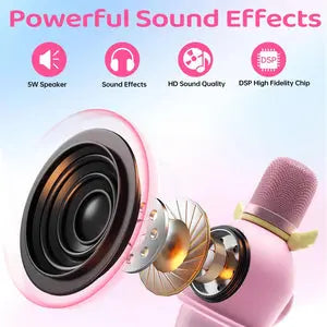 HiFi wireless kids microphone speaker with rechargeable battery for long playtime