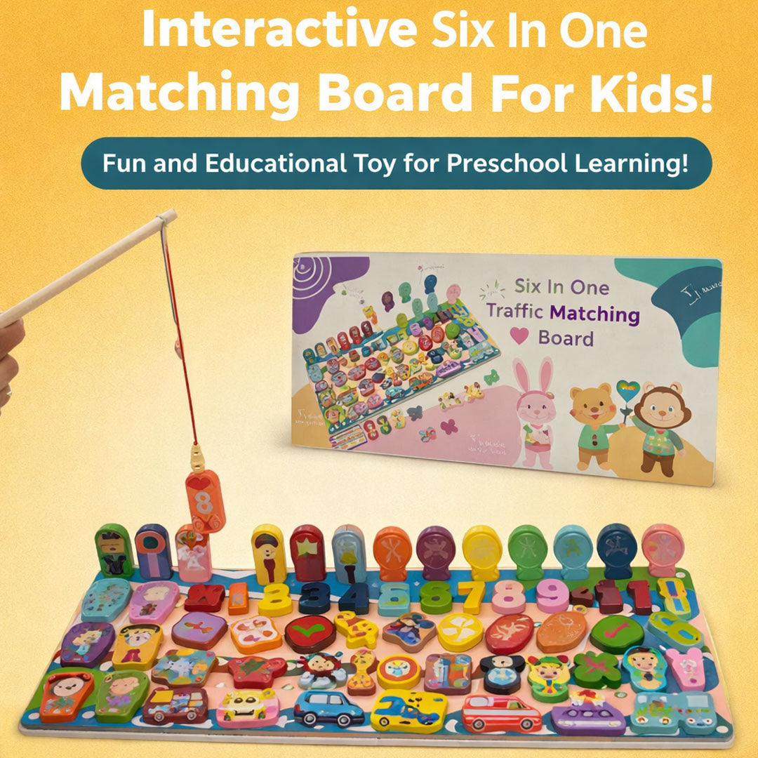 Kidz Learn 6-in-1 Traffic Matching Board Educational Toy for Kids