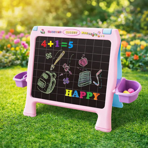 2 in 1 writing and drawing board for kids with magnetic learning features