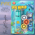 Animal projector for kids with rotating night light and colorful animal slides