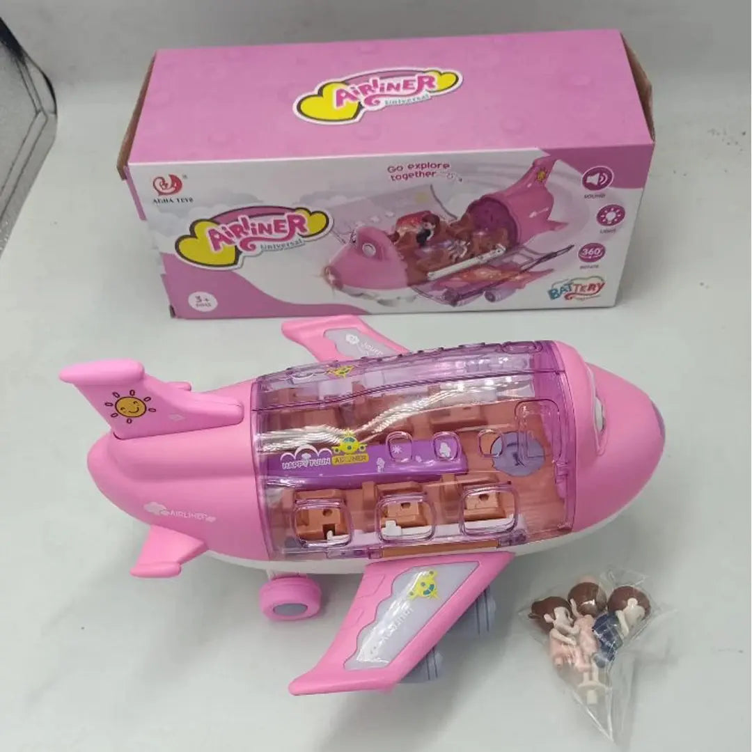 Fun kids electric plane toy with automatic movement and sound support