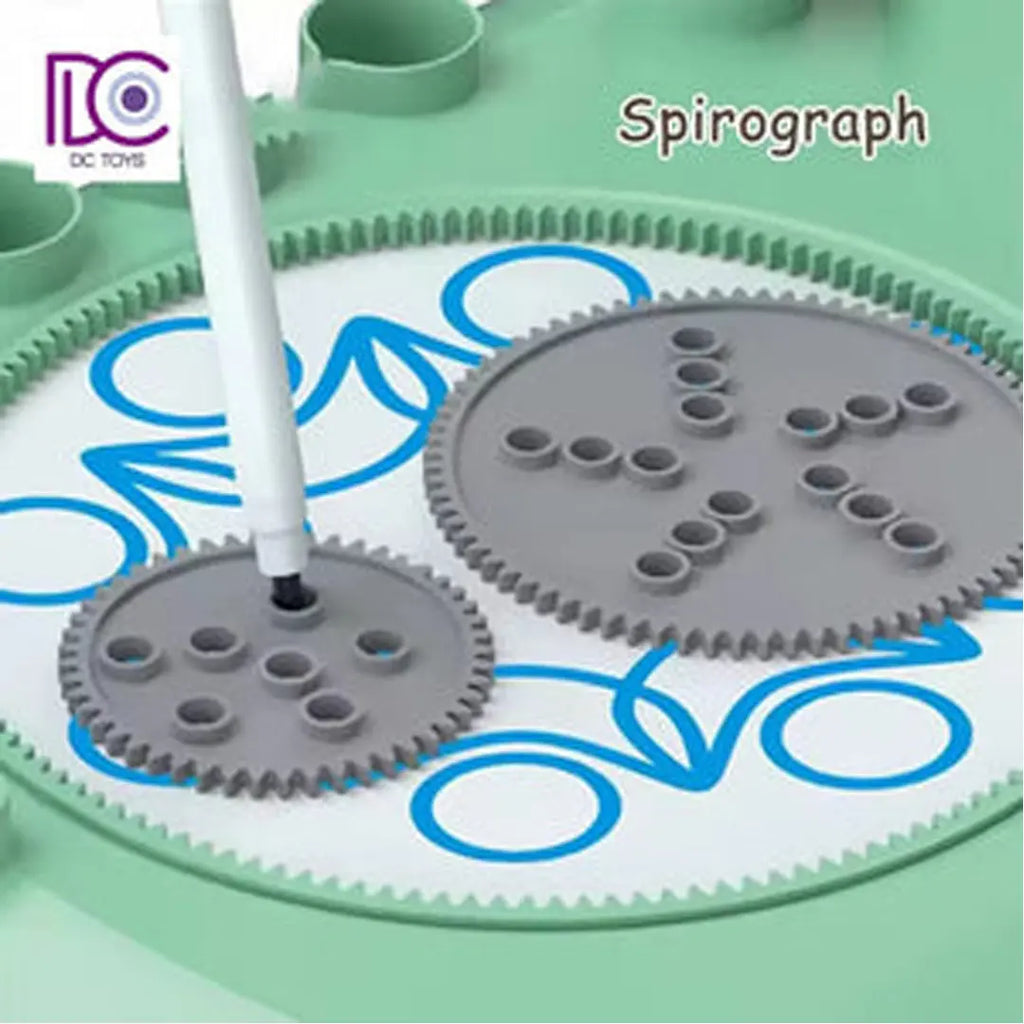 Interactive spiral spin art board for kids with fun drawing and painting activities