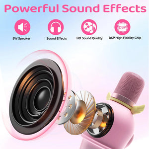 Kids Wireless Karaoke Microphone Speaker Unicorn Bluetooth Singing Mic