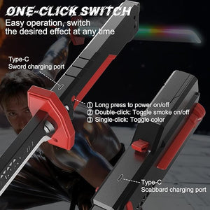 Light Up Spark Knife Toy Sword Multi-Color Glowing Blade Action