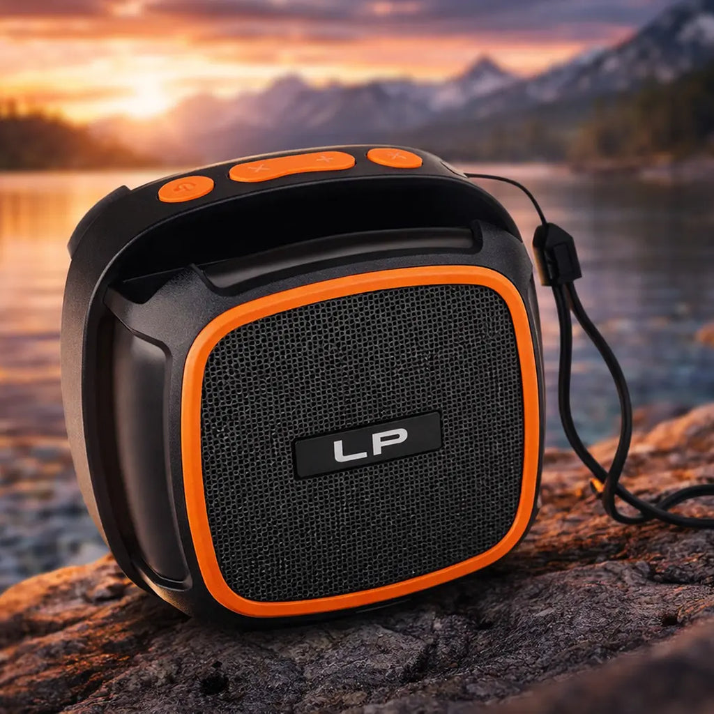 LP wireless Bluetooth speaker with 5W output and portable compact design for everyday music