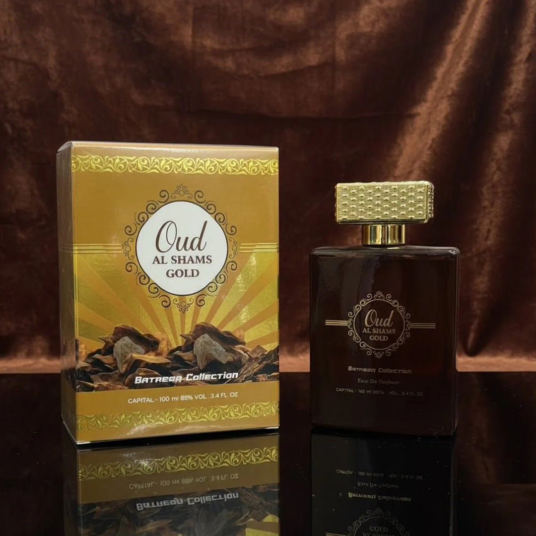 Batreeq Oud Al Shams Gold Eau De Parfum 100ML Luxury Oud Long Lasting Unisex Fragrance