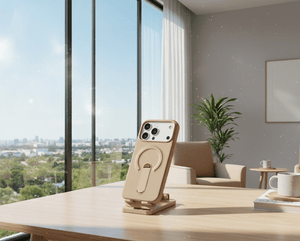 Luxury Leather MagSafe Case for iPhone Magnetic Cover with 360° Ring