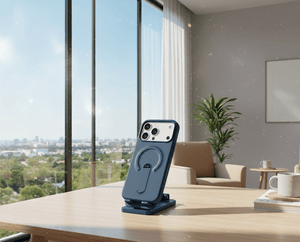 Luxury Leather MagSafe Case for iPhone Magnetic Cover with 360° Ring