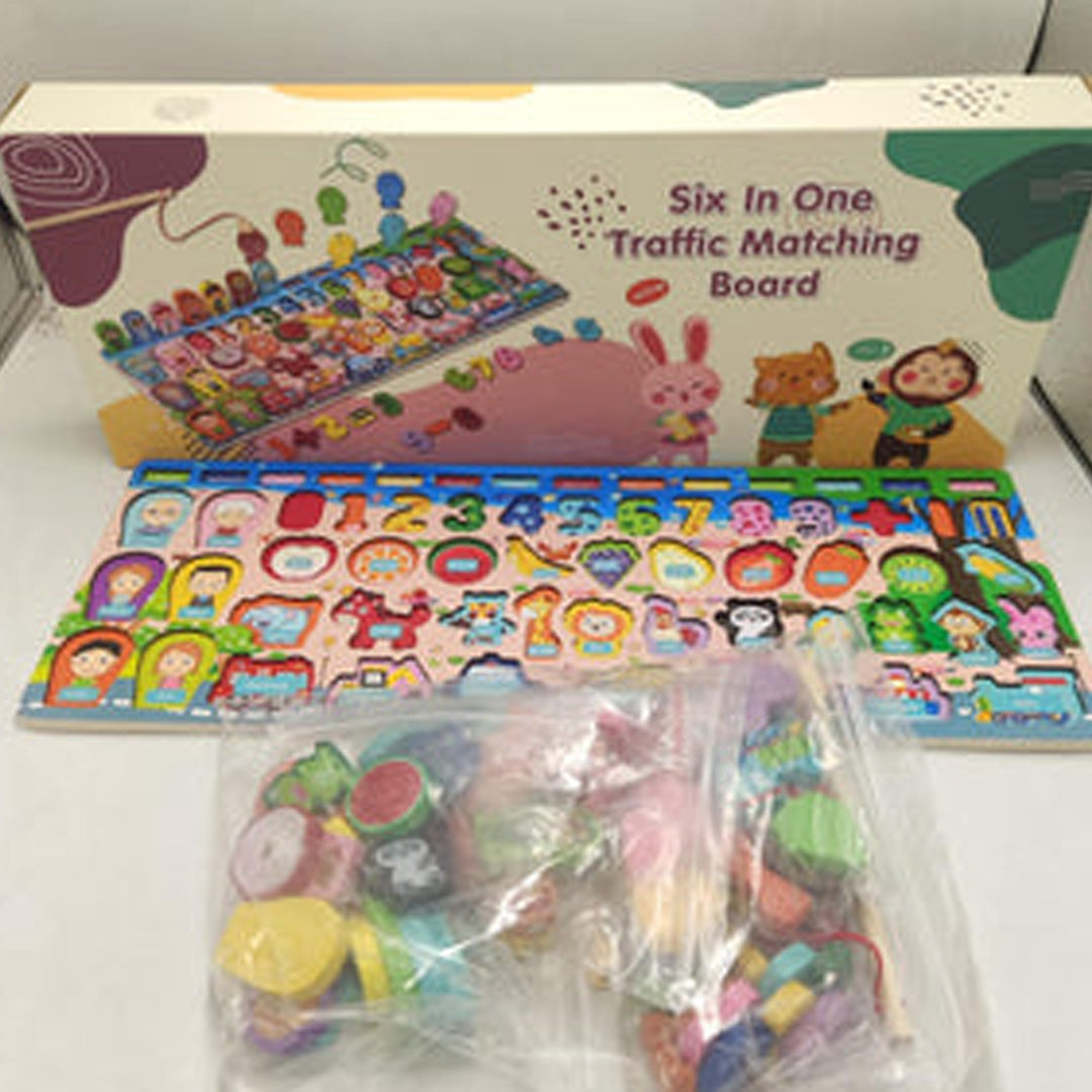 Kidz Learn 6-in-1 Traffic Matching Board Educational Toy for Kids