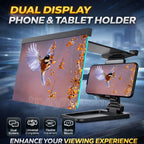 Mobile phone screen magnifier with 3D HD foldable stand for universal viewing