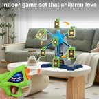 Interactive moving target shooting game designed for fun foam dart challenges