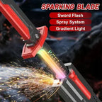 Light up spark knife toy sword with multi color glowing blade action effect